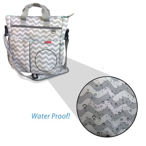 Chloe Happy Diaper Tote Bag with Changing Pad Multipockets Bottle Bag .